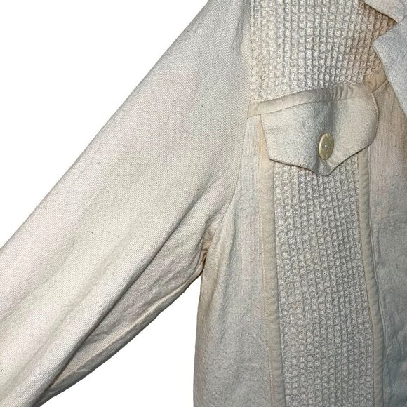 Martinez Vintage Womens Jacket Size Medium Cream Button Front Pure Cotton - Picture 3 of 9